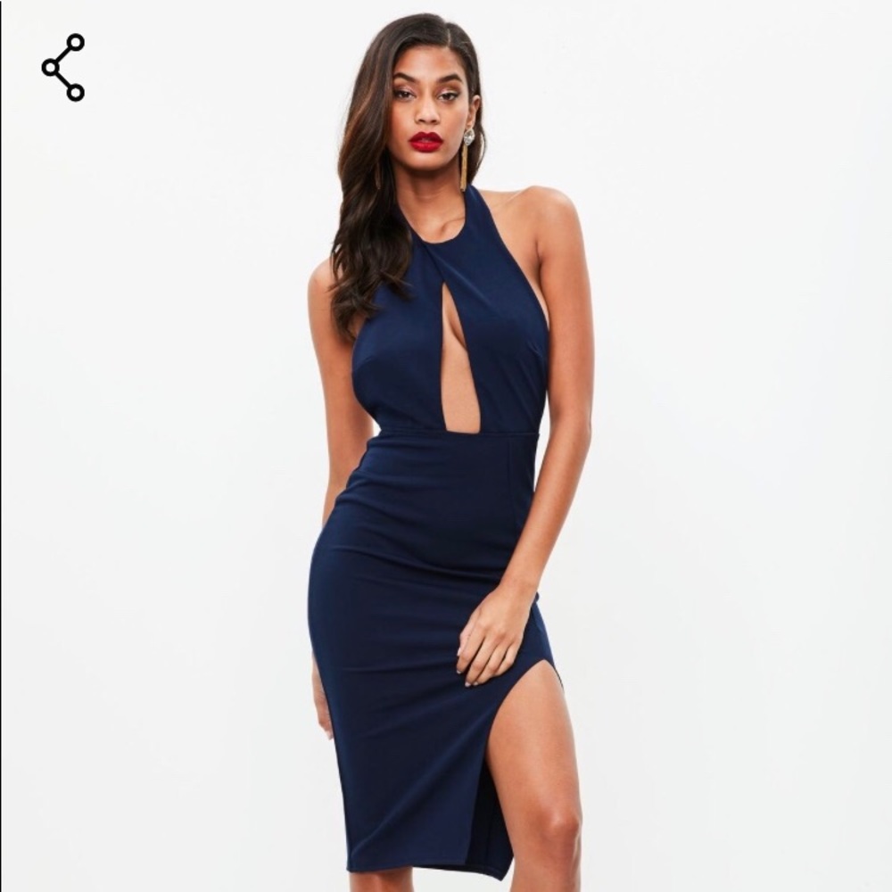 Missguided Navy Keyhole Dress NWT NBW